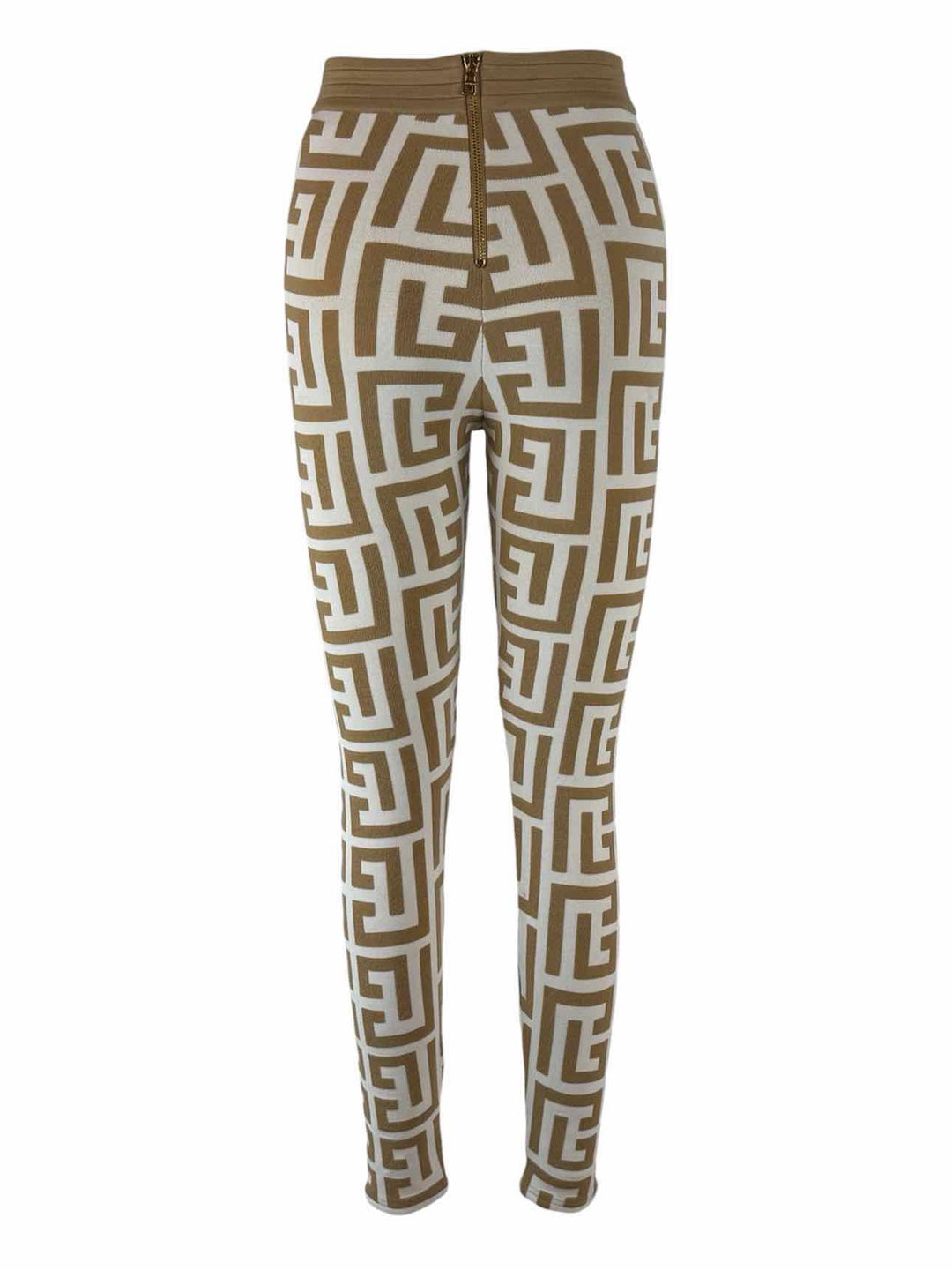 Balmain Size 34 Monogram Knitted Leggings