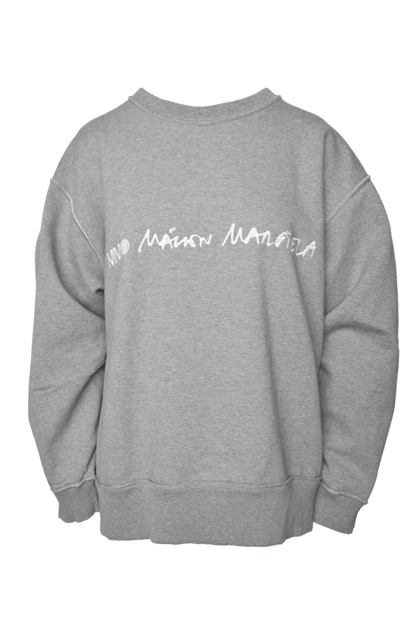 MM6 Size XS Reversible Grey Inside Out Logo Sweatshirt