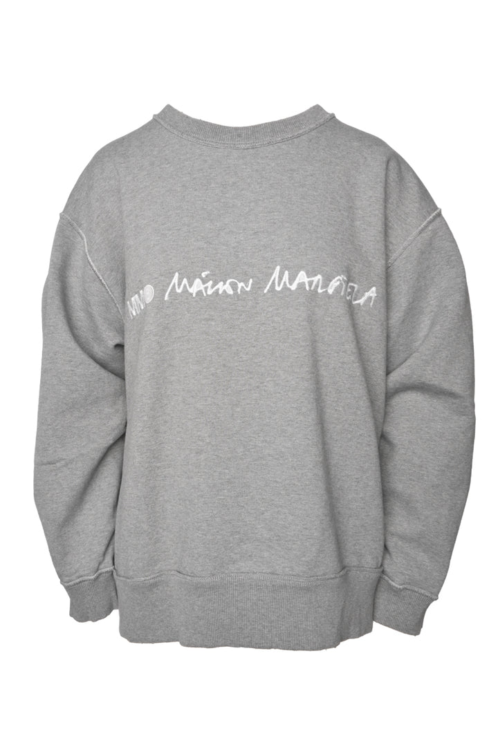 MM6 Size XS Reversible Grey Inside Out Logo Sweatshirt