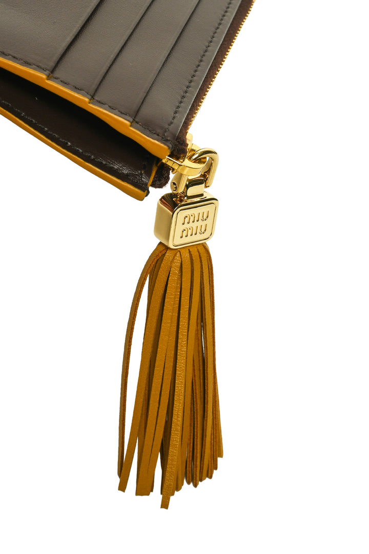 Miu Miu Calfskin Tassel Card Holder