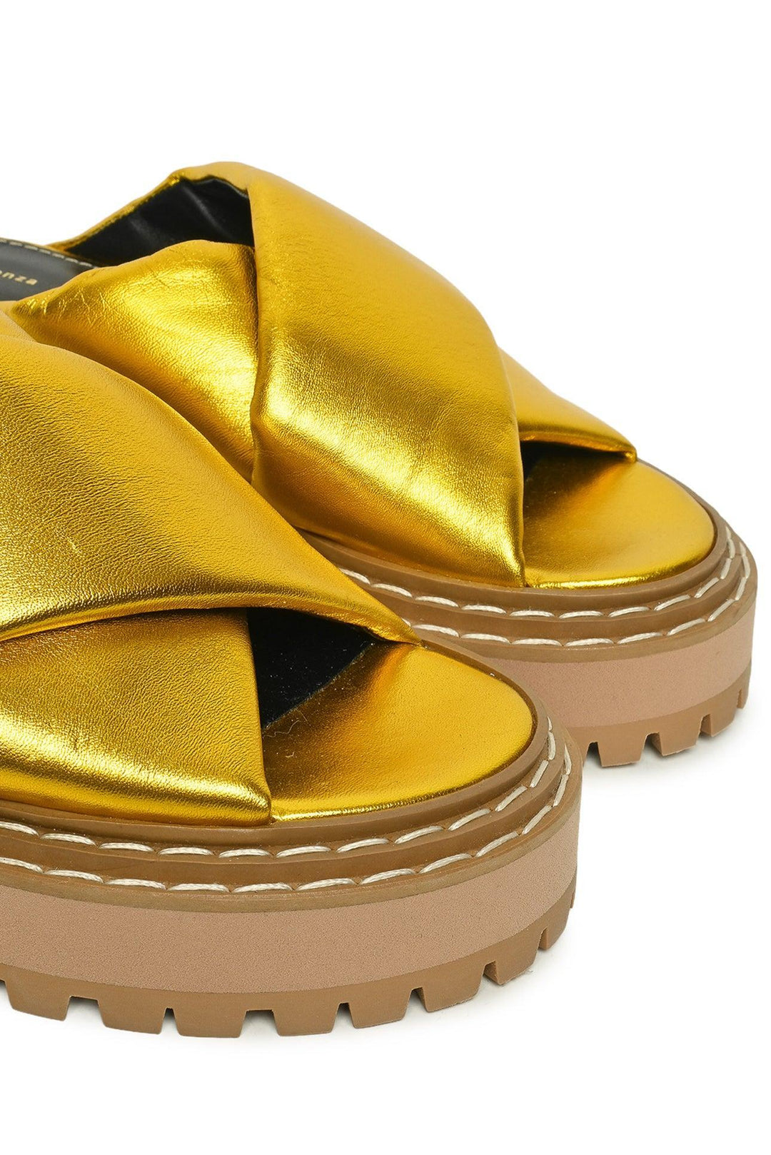 Proenza Schouler Size 36.5 Metallic Leather Platform Sandals