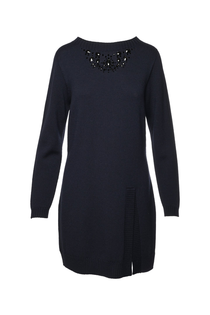D. Exterior Size XL Embellished Wool Sweater Dress