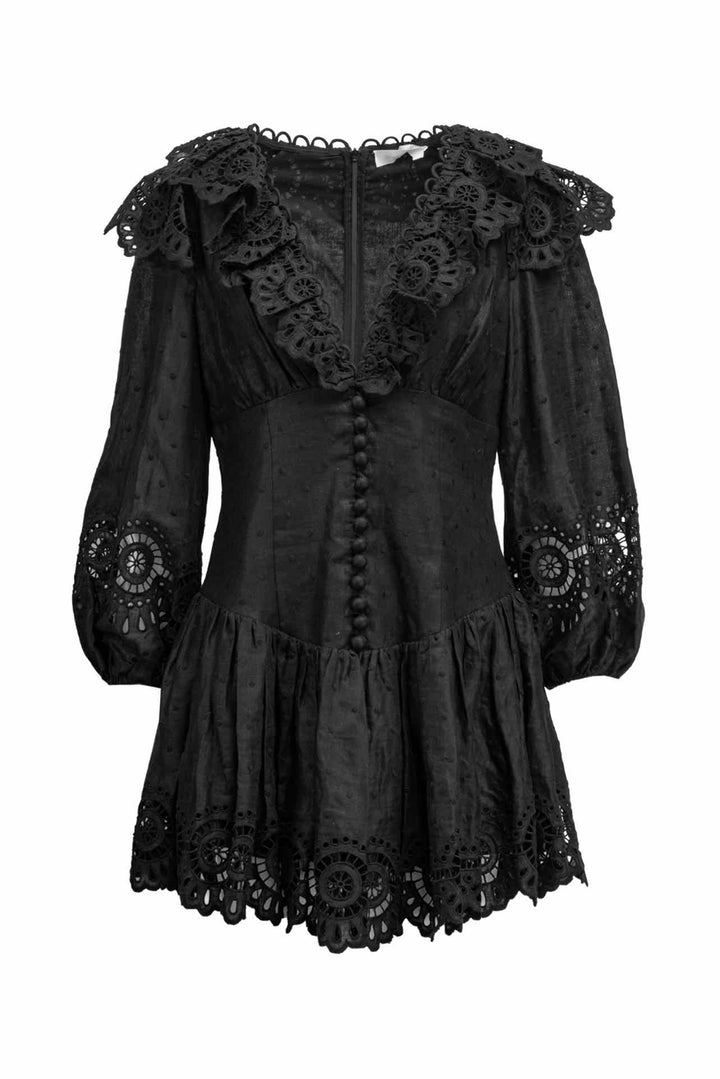 Zimmermann Size 3 Bellitude Scallop Linen Dress