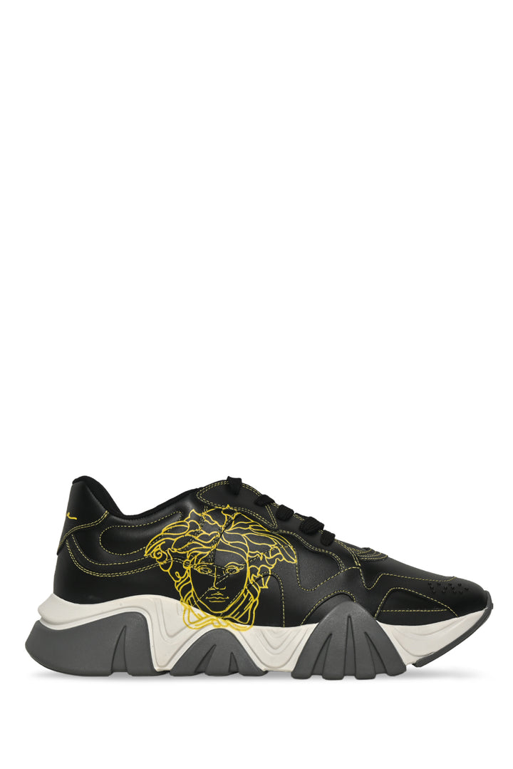 Mens Shoe Size 44 Versace Men's Squalo Medusa Graphic Leather Chunky Sneakers
