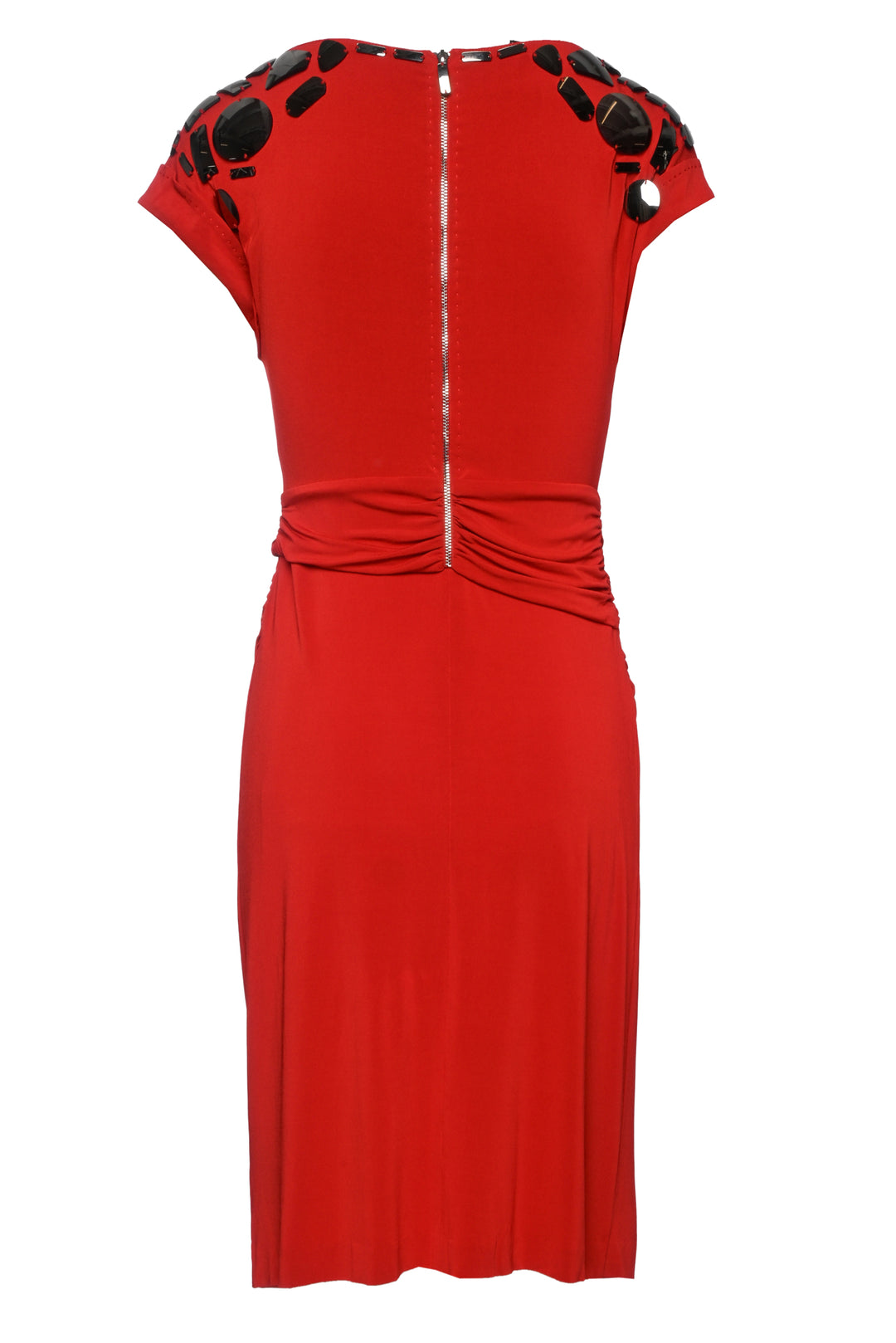 Escada Size XS Embellished Shoulder Midi Dress