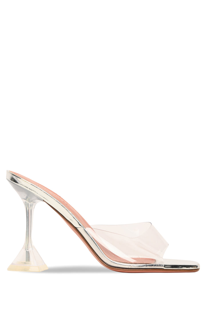 Amina Muaddi Size 37 Lupita PVC & Leather Sandals