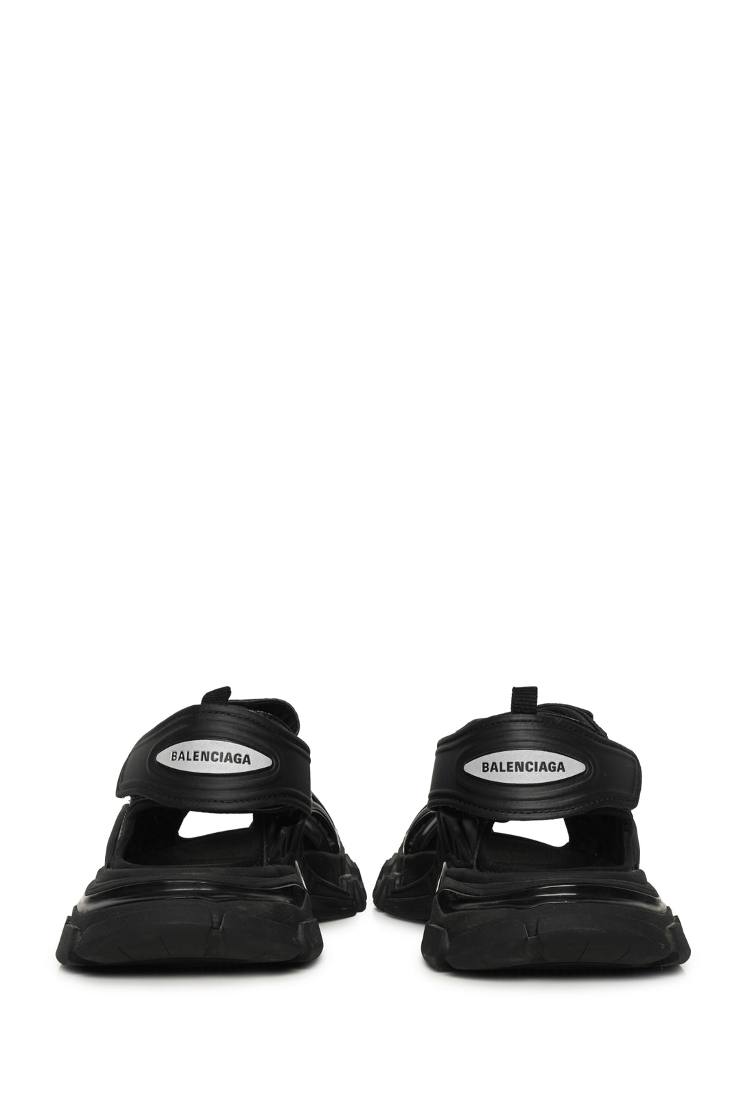 Mens Shoe Size 11 Balenciaga Men's 'Triple Black' Track Open-Toe Sandals