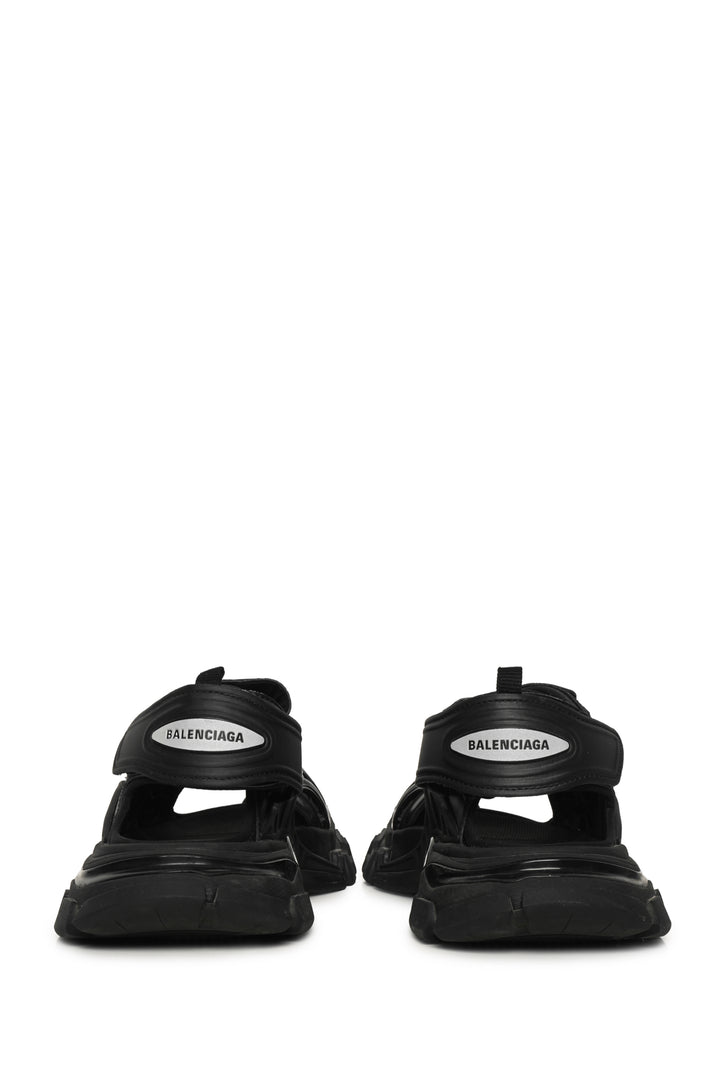 Mens Shoe Size 11 Balenciaga Men's 'Triple Black' Track Open-Toe Sandals