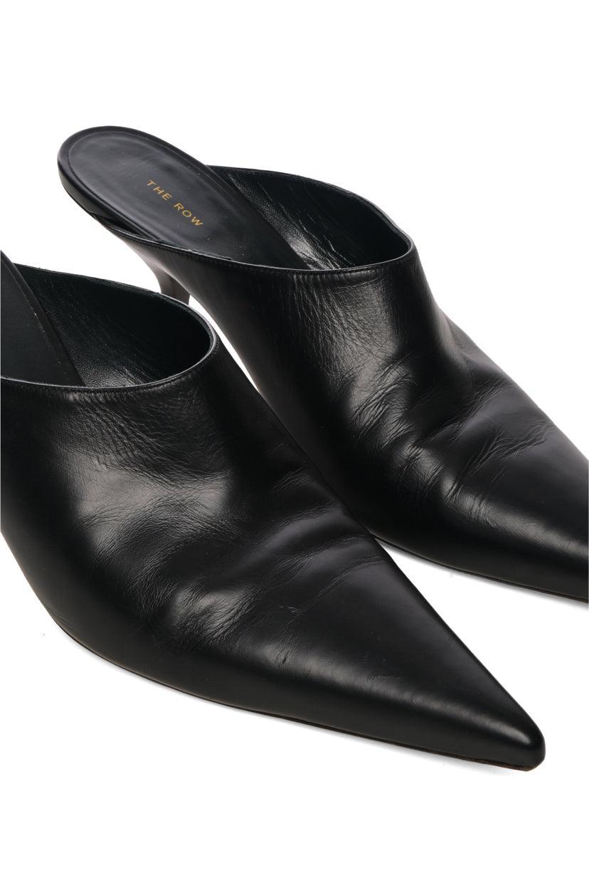 The Row Size 40 Bourgeoise Pointed-Toe Leather Mules