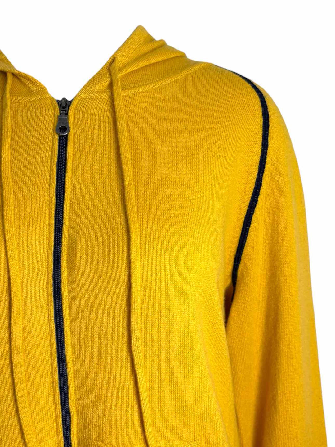 Black Goat Wool Blend Zip Hooded Size XL Cardigan