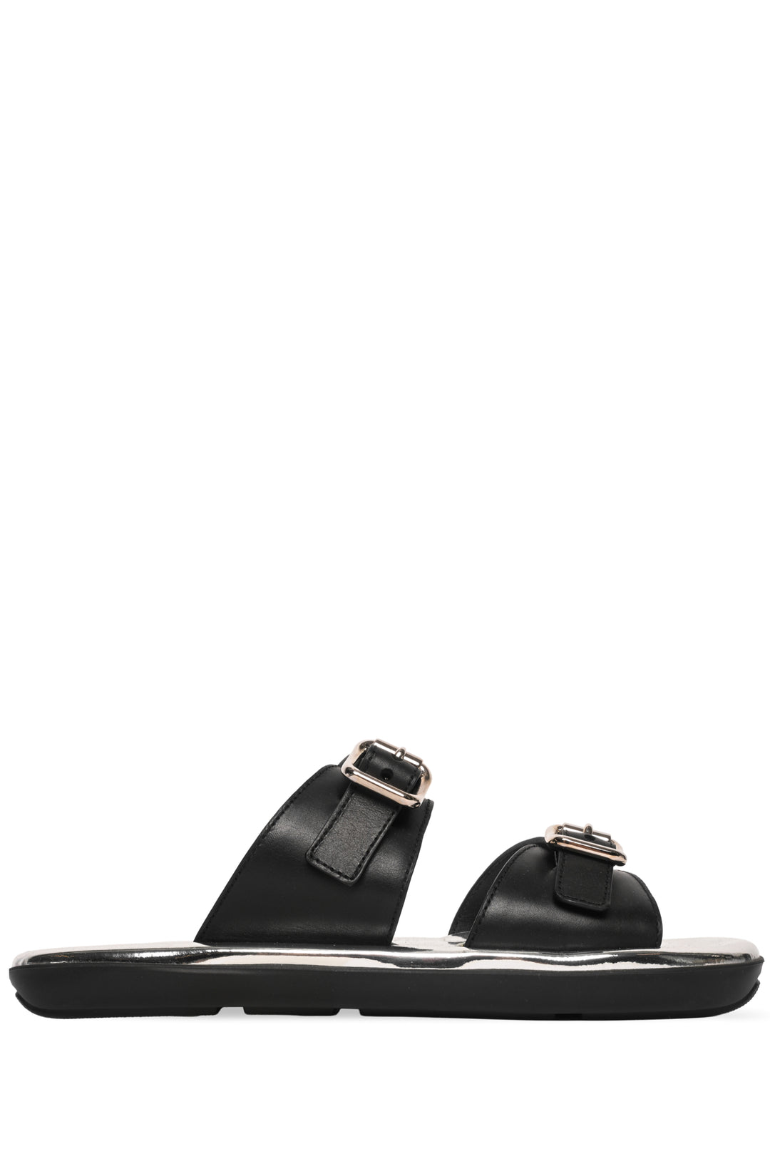 Prada Size 38 Buckled Flat Square Toe Sandals