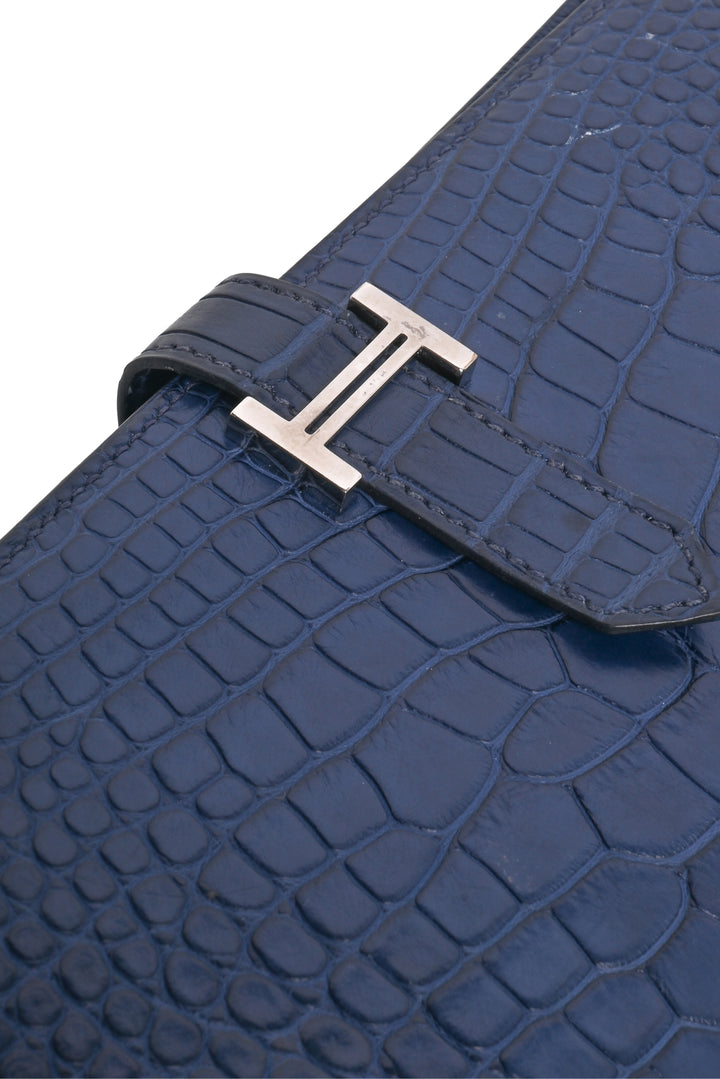 Hermes 2016 Alligator Bearn Gusset Wallet
