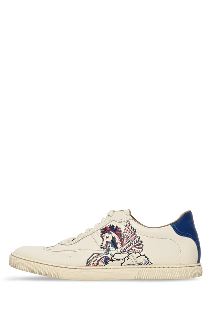 Hermes Size 41 Quicker Pegase Printed Leather Sneaker