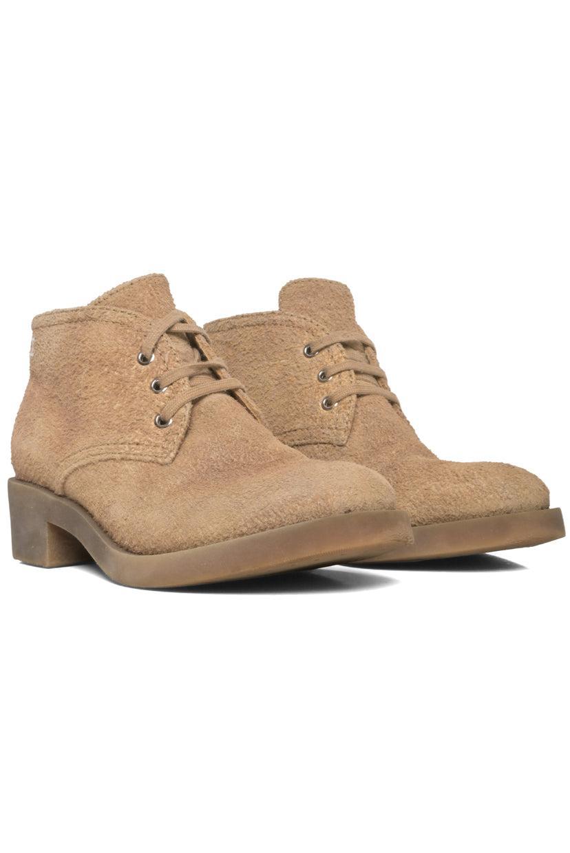 Chanel Size 38.5 Tumbled Suede Desert Ankle Boots