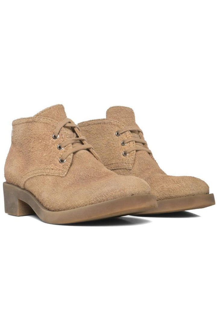 Chanel Size 38.5 Tumbled Suede Desert Ankle Boots