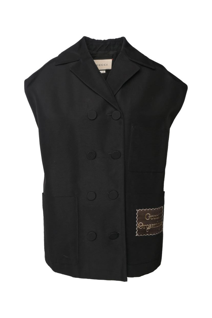 Gucci Size 38 2020 Faille Oversized Orgasmique Patch Pocket Vest