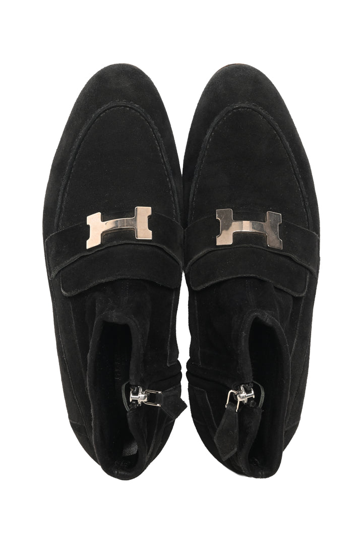 Hermes Size 36.5 Saint-Honore Suede Ankle Boots