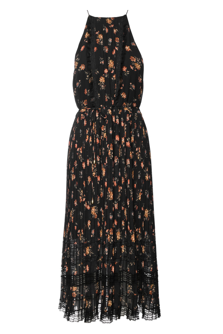 Zimmermann Size 3 Floral Lace Detail Pleated Midi Dress