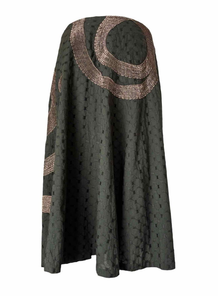 Dries Van Noten Size 38 Metallic Embroidered Skirt