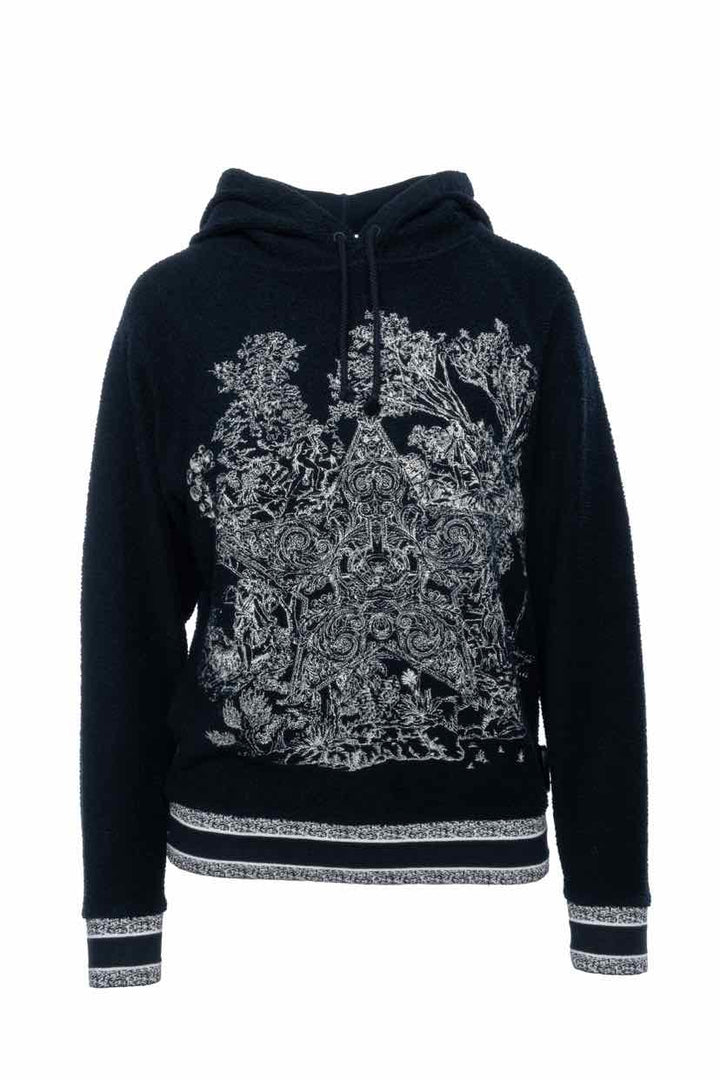 Christian Dior Size XS Graphic Embroidered Terry Hooded Sweater