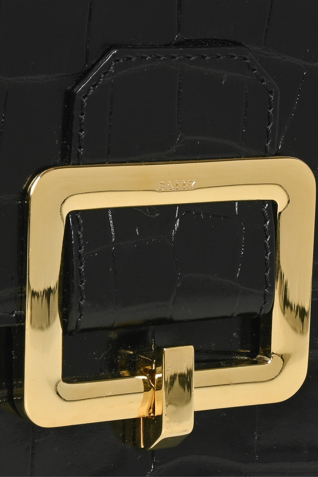 Bally Janelle Croc Embossed Shoulder Bag