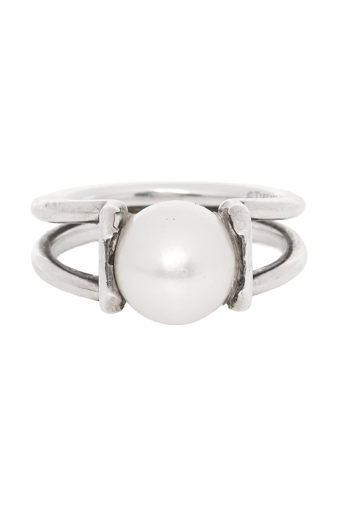 Tiffany & Co Size 8 Silver Freshwater Pearl Ring