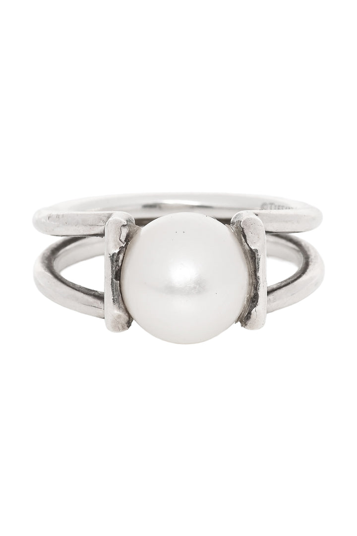 Tiffany & Co Size 8 Silver Freshwater Pearl Ring