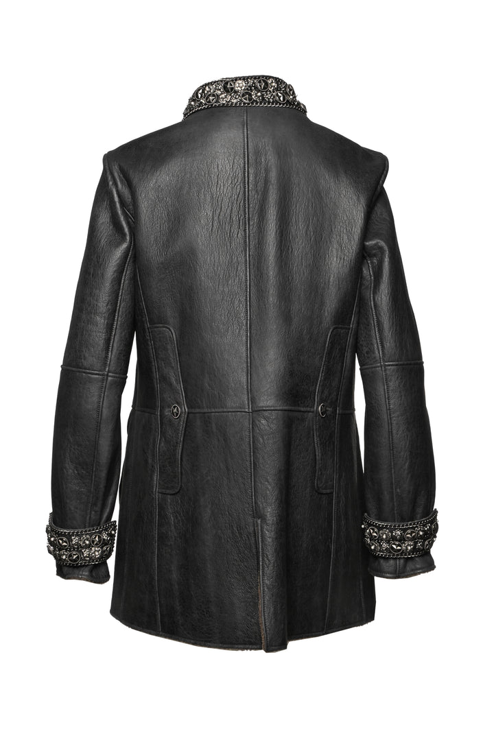 Chanel Size 8 2007 Shearling Embellished Double Breasted Coat