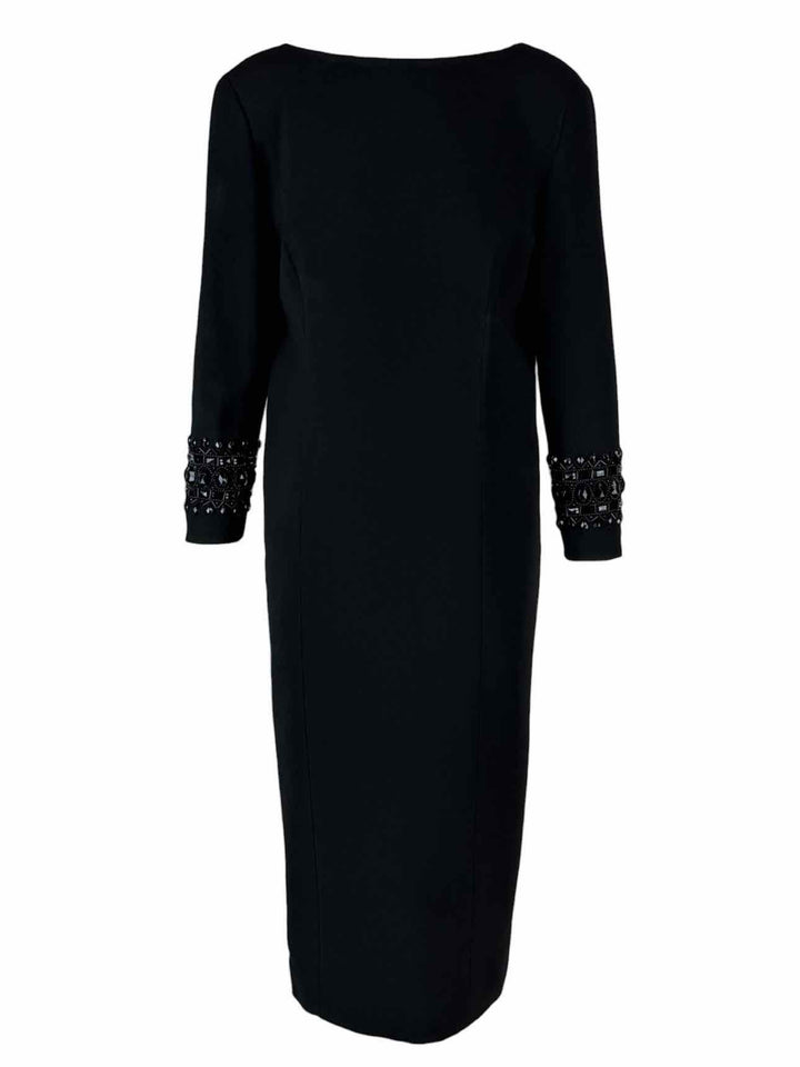 Max Mara Size 12 Vintage Embellished Long Sleeve Dress