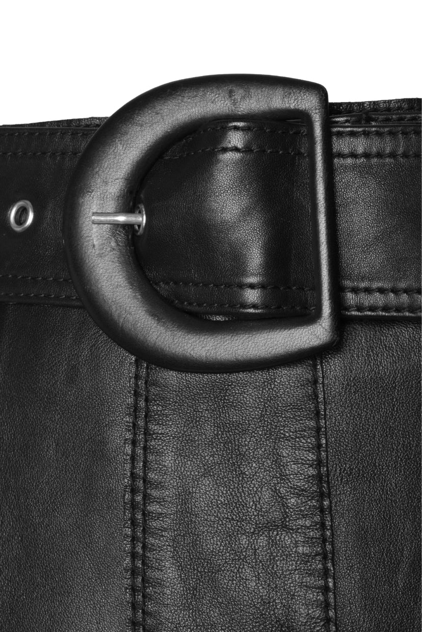 Sandro Size 3 Lamb Leather A-Line Skirt