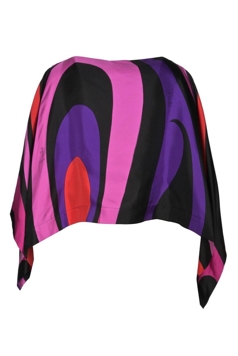 Pucci Size 6 Multi-Colour Silk Cape