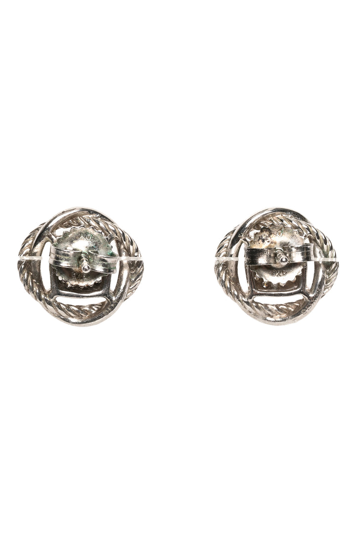 David Yurman Sterling Silver & Diamond Infinity Stud Earrings