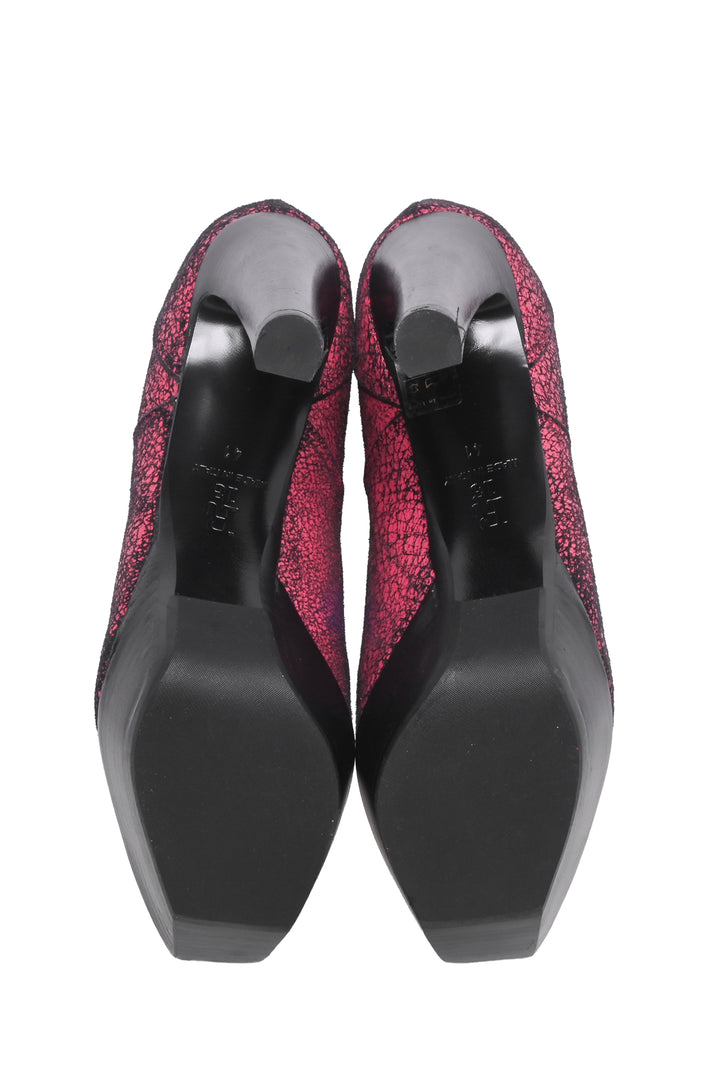 R13 Size 41 Pointy Toe Platform Heeled  Ankle Boots
