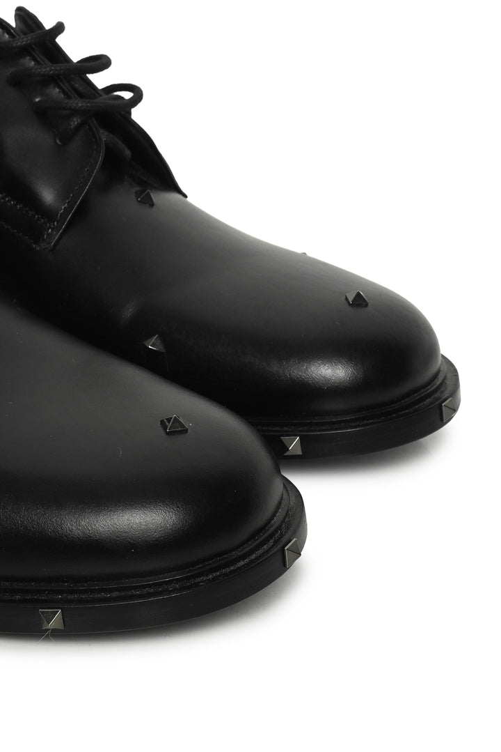 Valentino Size 40 Men's Aristopunk Micro Stud Derby Shoes