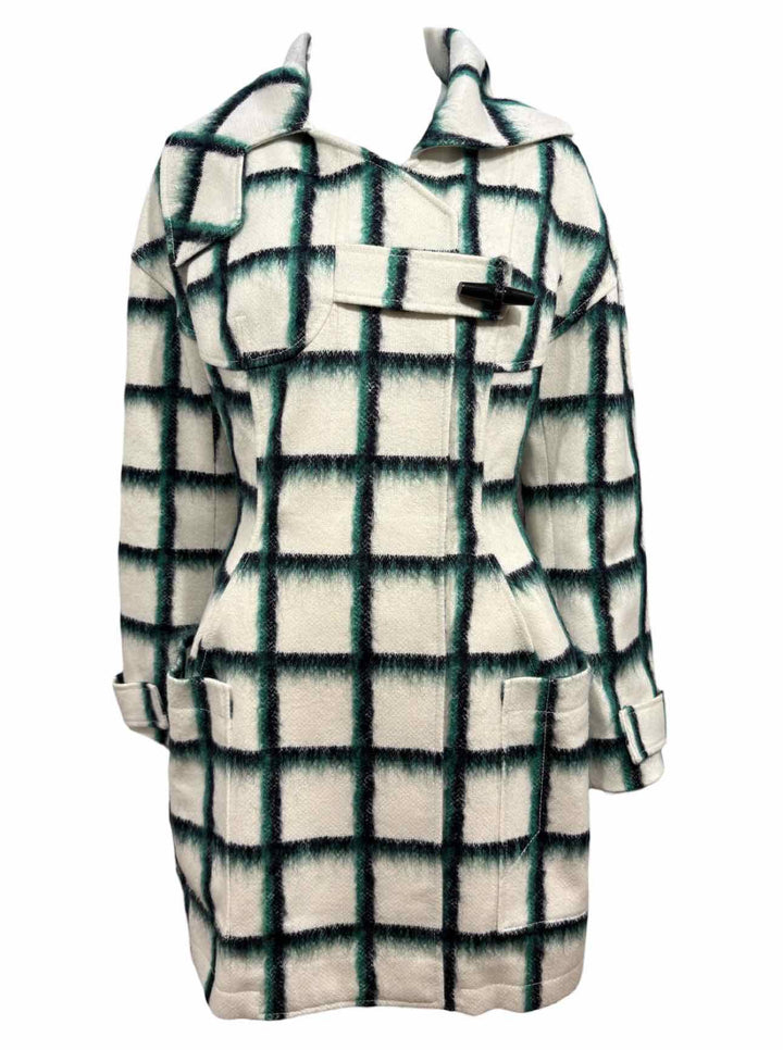 Christian Dior Size 8 Windowpane Mohair Blend Coat