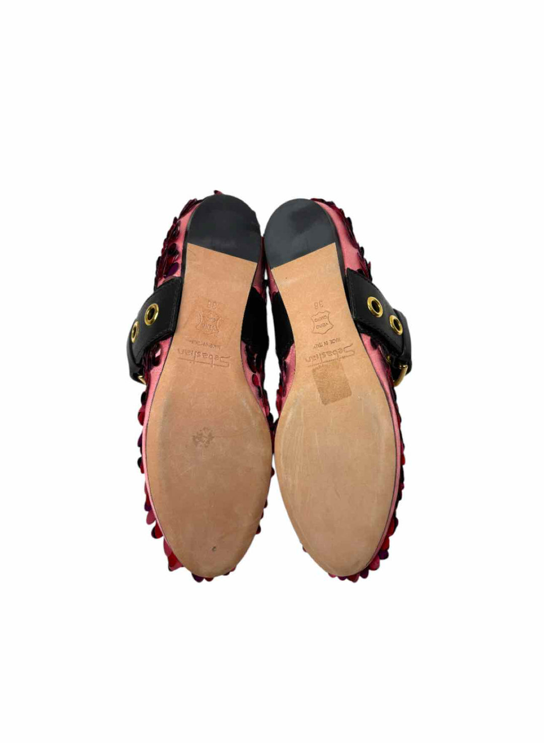 Sebastian Size 38 Sequin Satin Flats