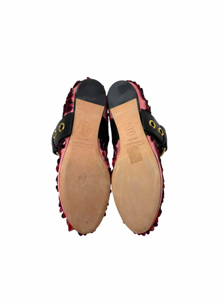 Sebastian Size 38 Sequin Satin Flats