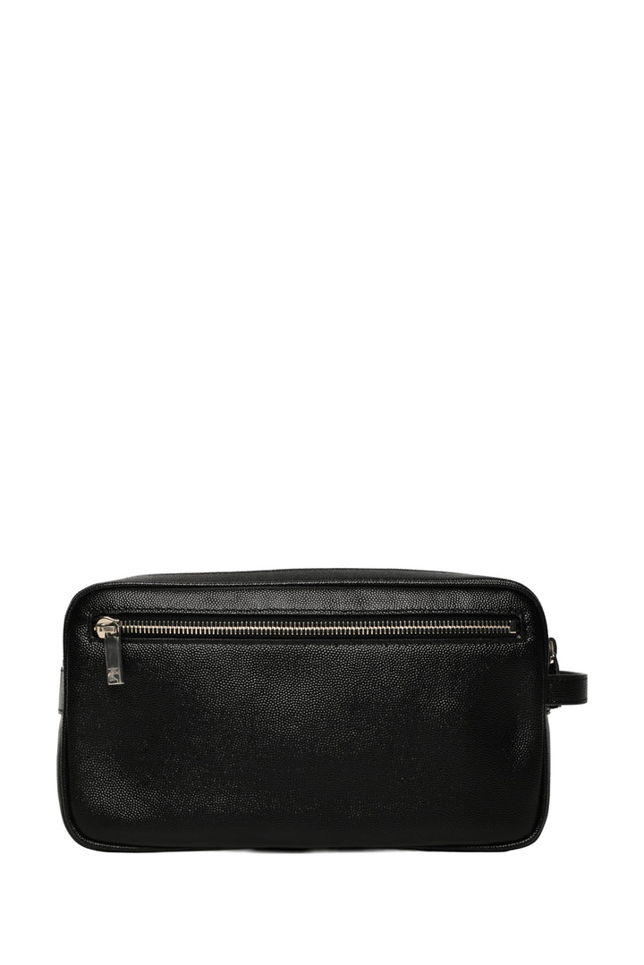 Saint Laurent Double Zip Leather Toiletry Case