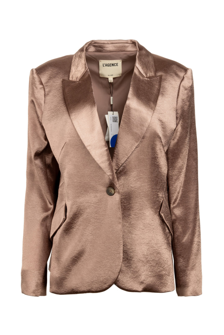 L'Agence Size 12 Single Breasted Metallic Blazer