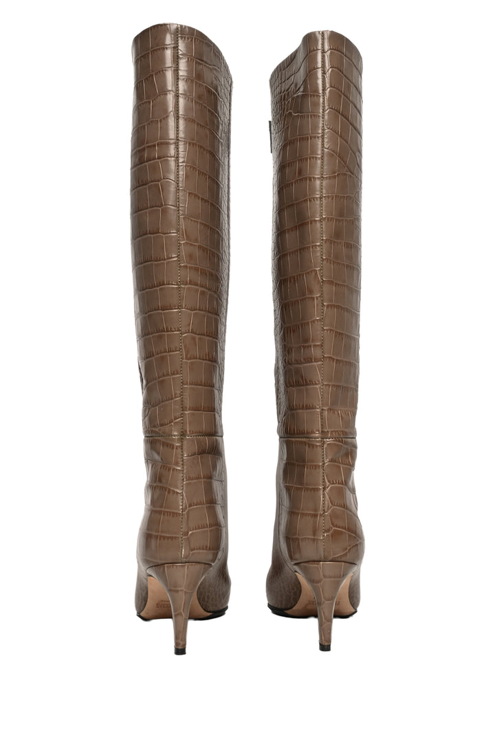 Paris Texas Size 39 Croc Embossed Leather Boots