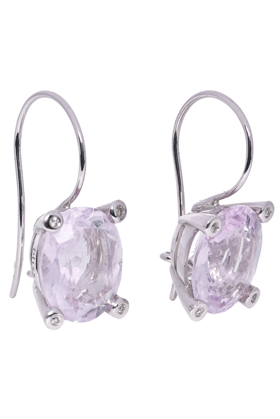 Damiani Bliss 18K White Gold Pink Amethyst & Diamond Earrings