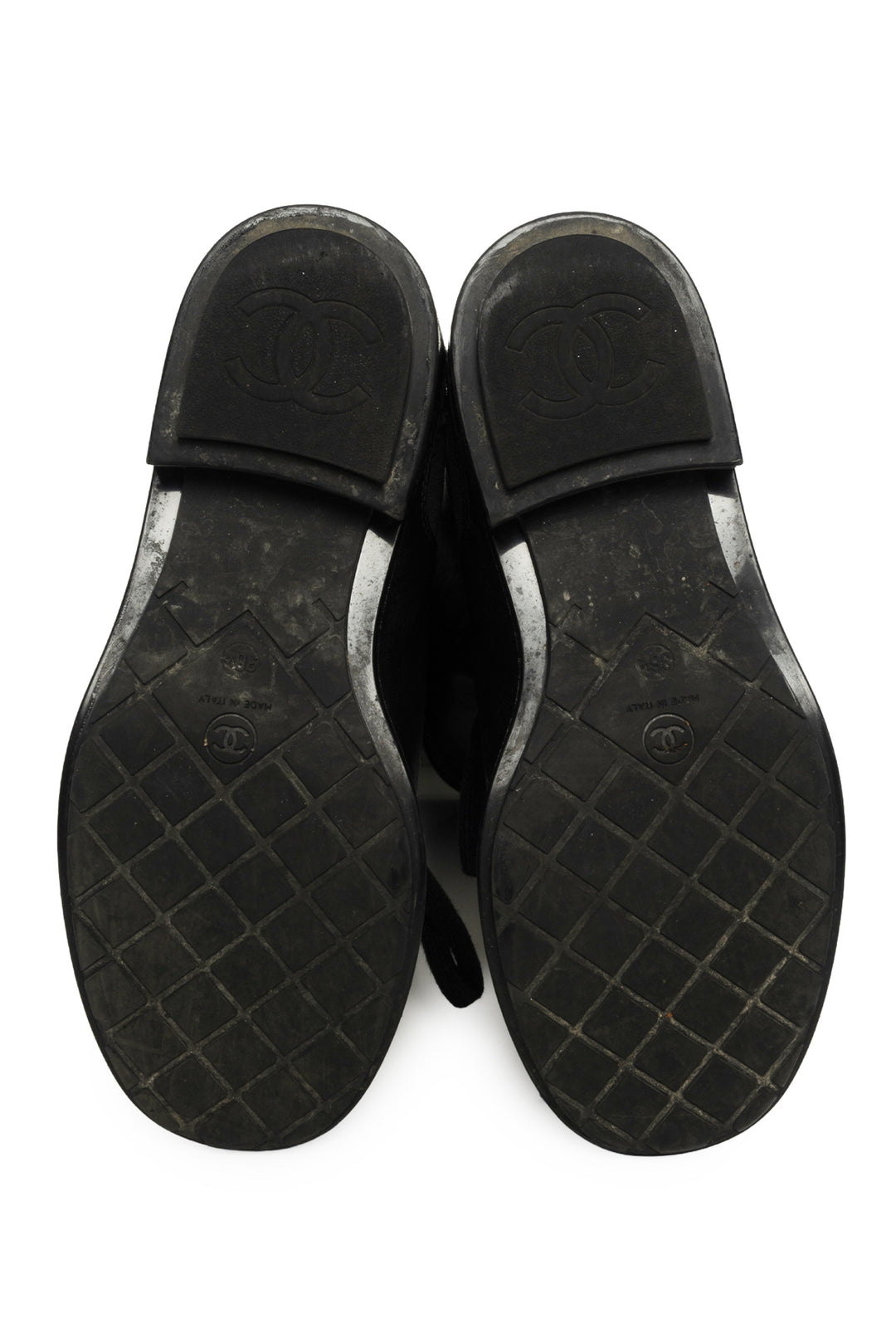 Chanel Size 36.5 2011 Interlocking CC Logo Lace Up Boots