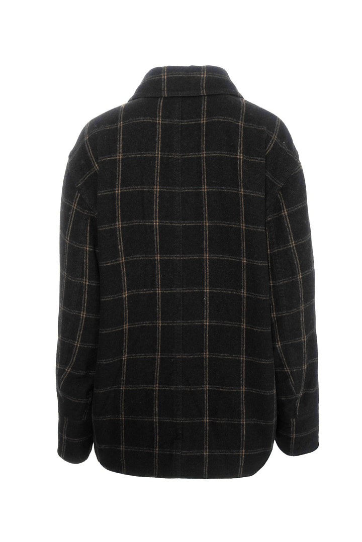 Vince Size L Checked Wool-Flannel Coat