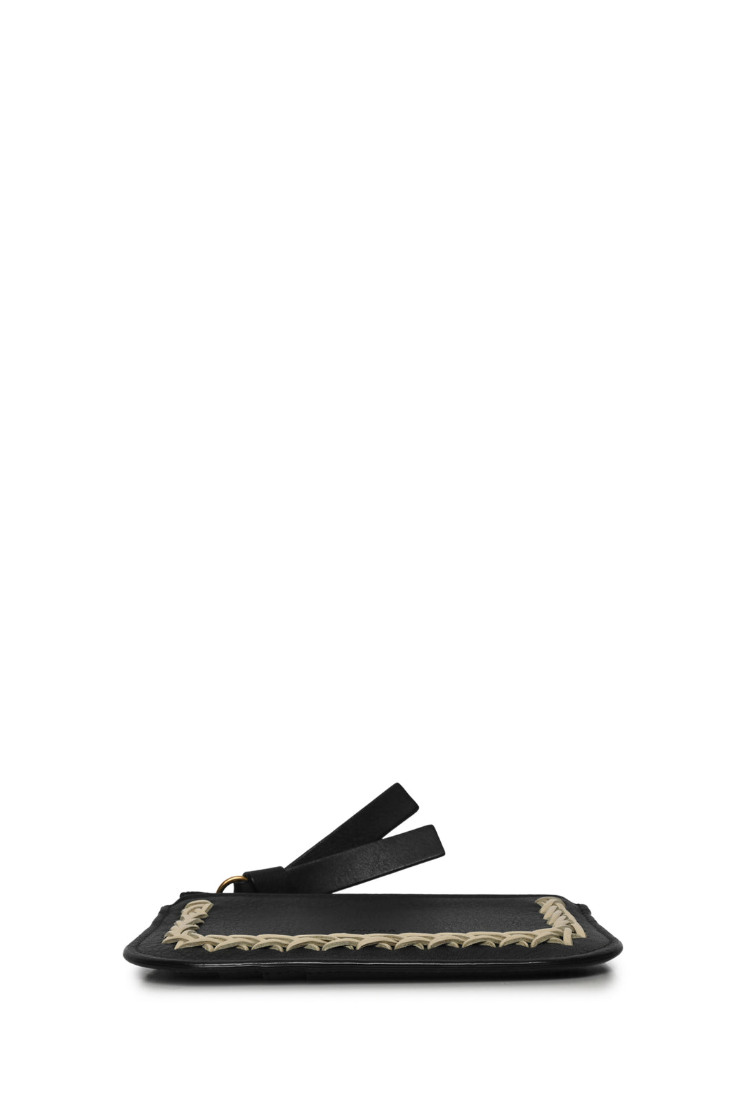 Chloe Woven Leather Zip Card Holder Wallet