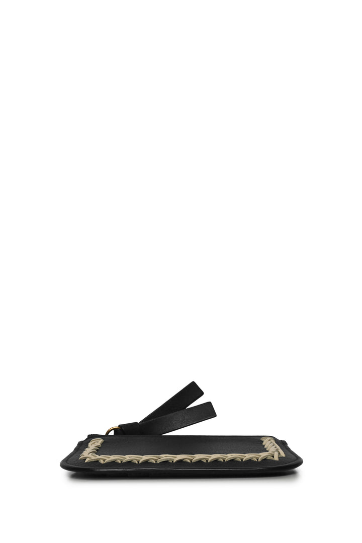 Chloe Woven Leather Zip Card Holder Wallet