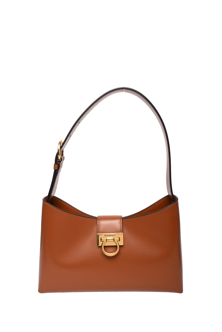 Salvatore Ferragamo Trifolio Calfskin Leather Shoulder Bag