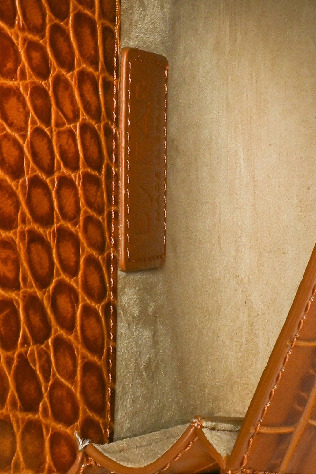 BY FAR Mini Croco Embossed Top Handle Purse