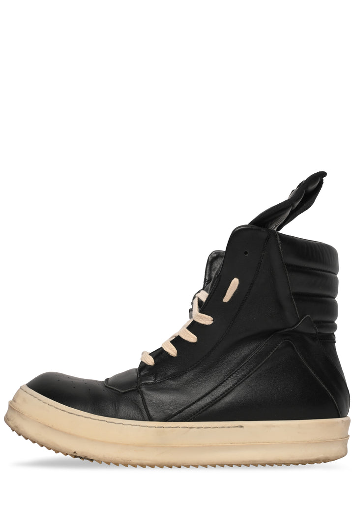 Mens Shoe Size 41 Rick Owens Men's Geobasket High Top Leather Sneakers