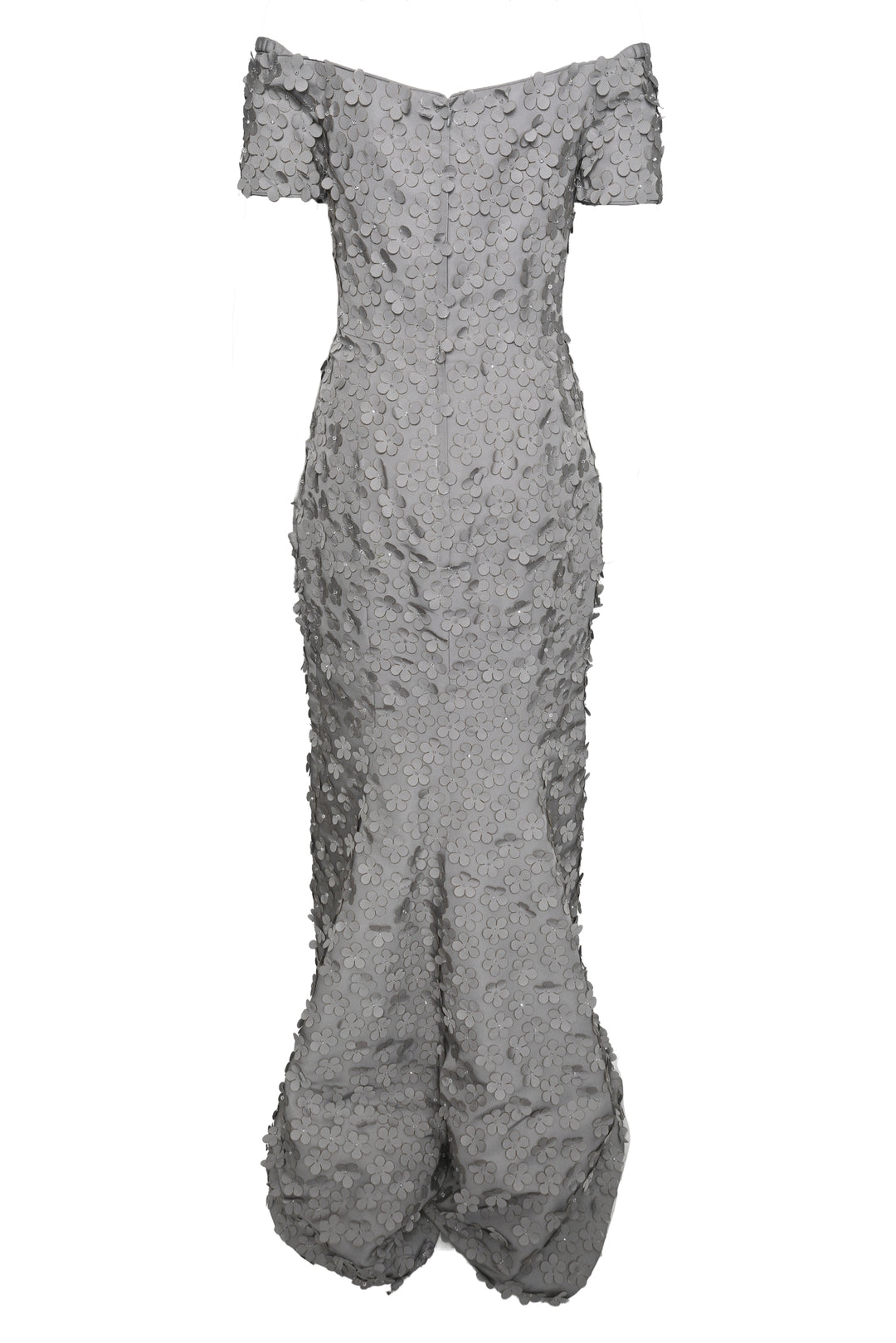 Catherine Regehr Size P Flower & Crystal Embellished Off The Shoulder Gown