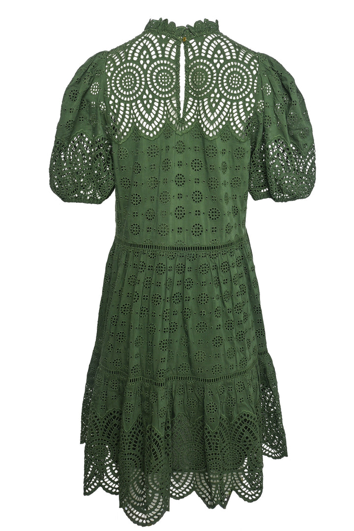 Ulla Johnson Size 6 Puff Sleeve Anglaise Mini Dress